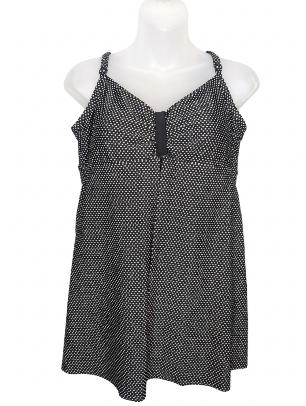 Baltex Black White Polka Dot Skirted One Piece Swimsuit Size 16 Swim Dress